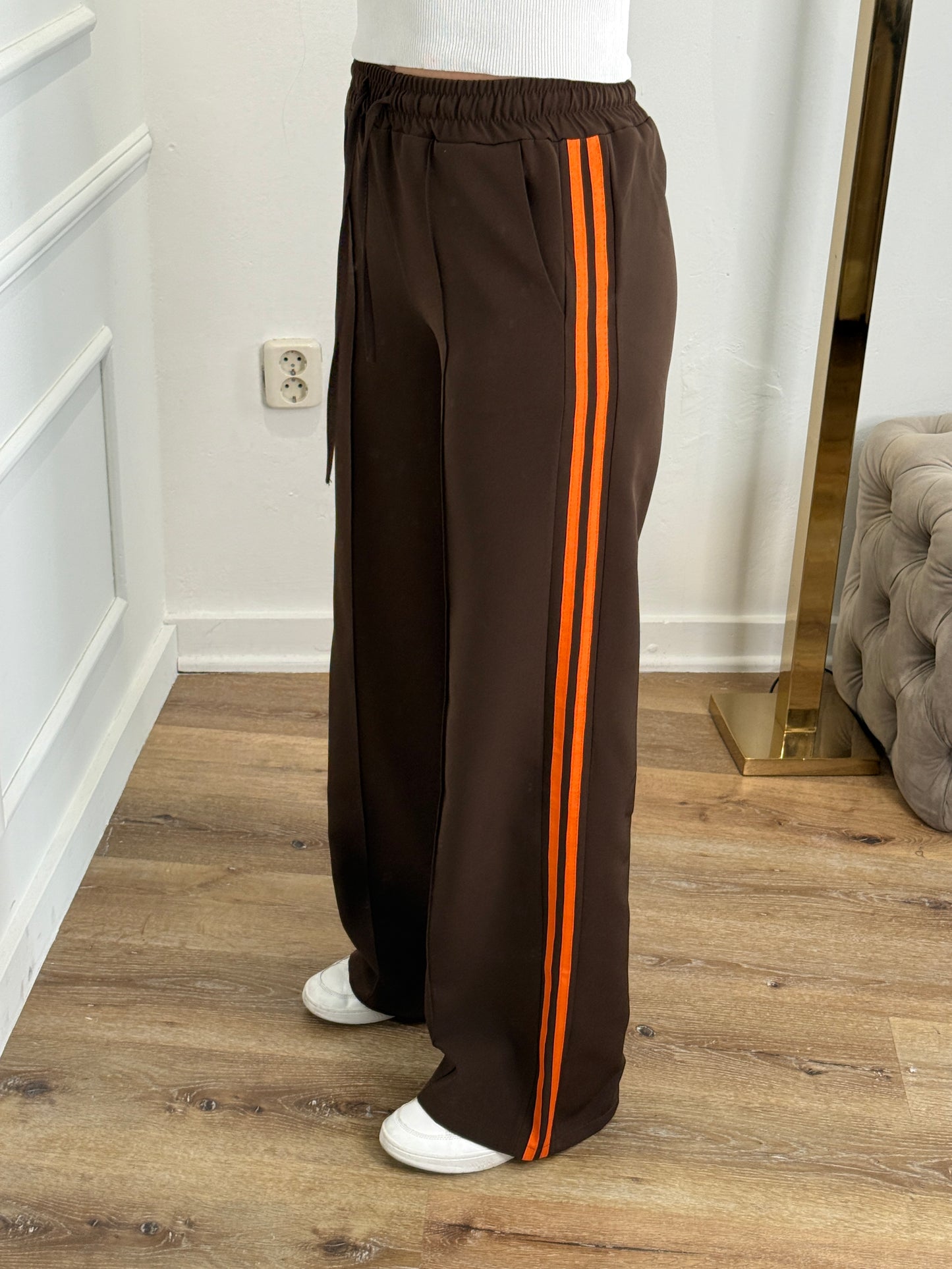 Broek met bies zijkant lang - bruin/oranje
