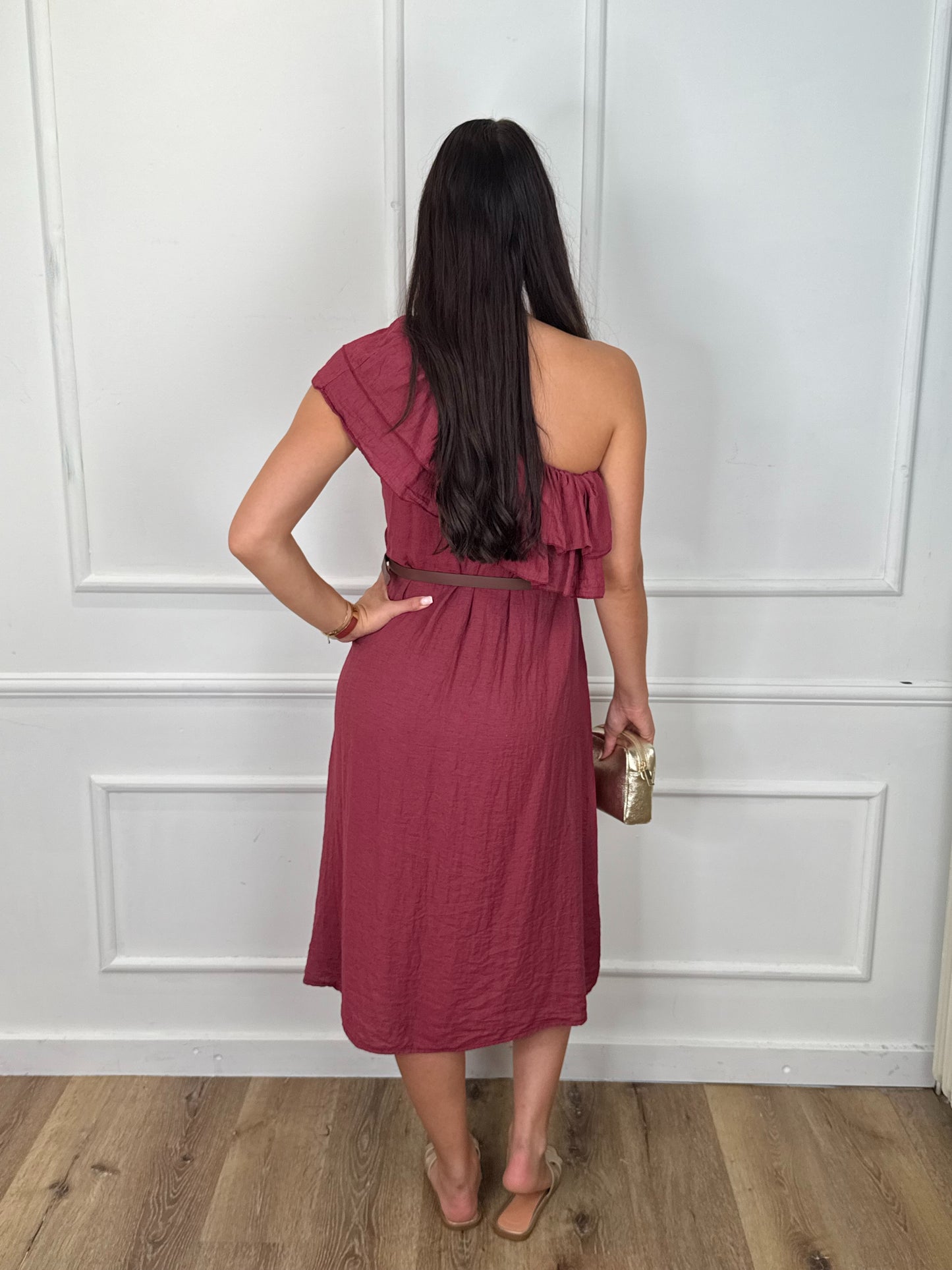 Devy One-shoulder Jurk Rood