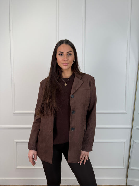 Suede Blazer Bruin