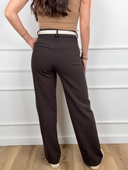 Zoe Pantalon Bruin Extra Long