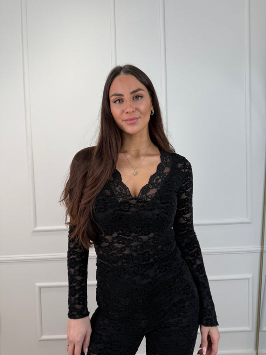 Maud kanten body zwart