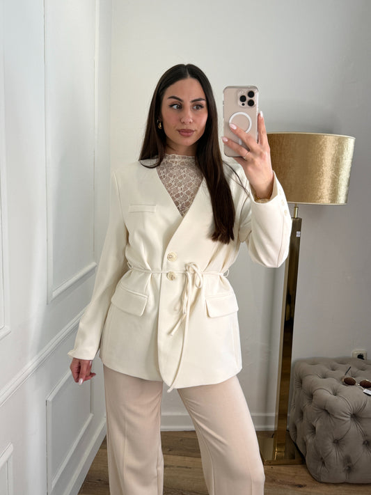 Juliette strik blazer creme