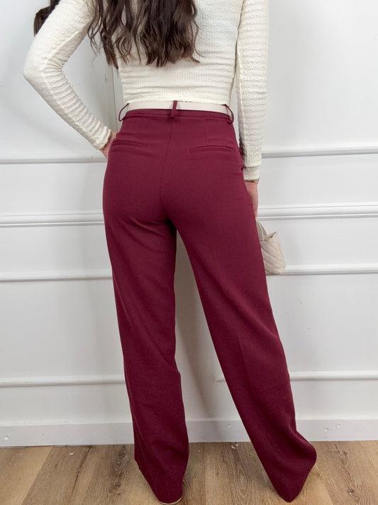 Zoe Pantalon Bordeaux