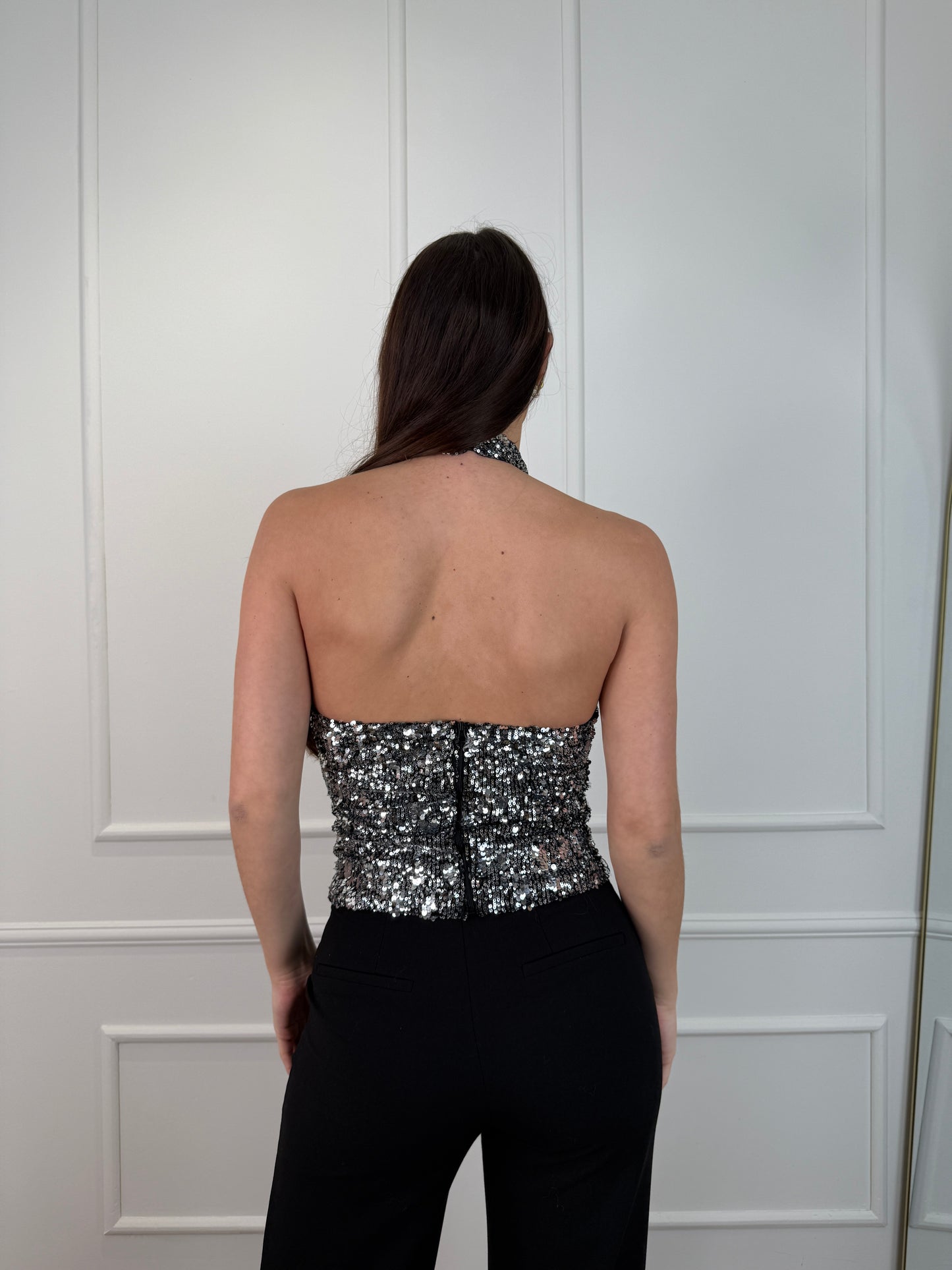 Lisa glitter top zilver