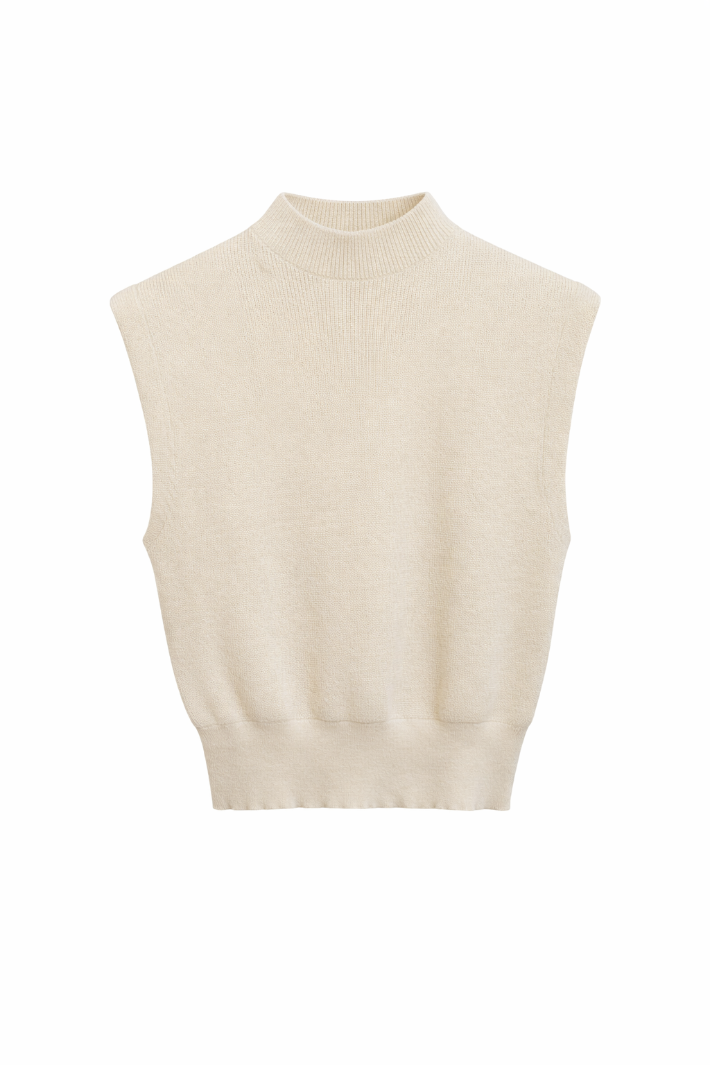 Mouwloze top - beige
