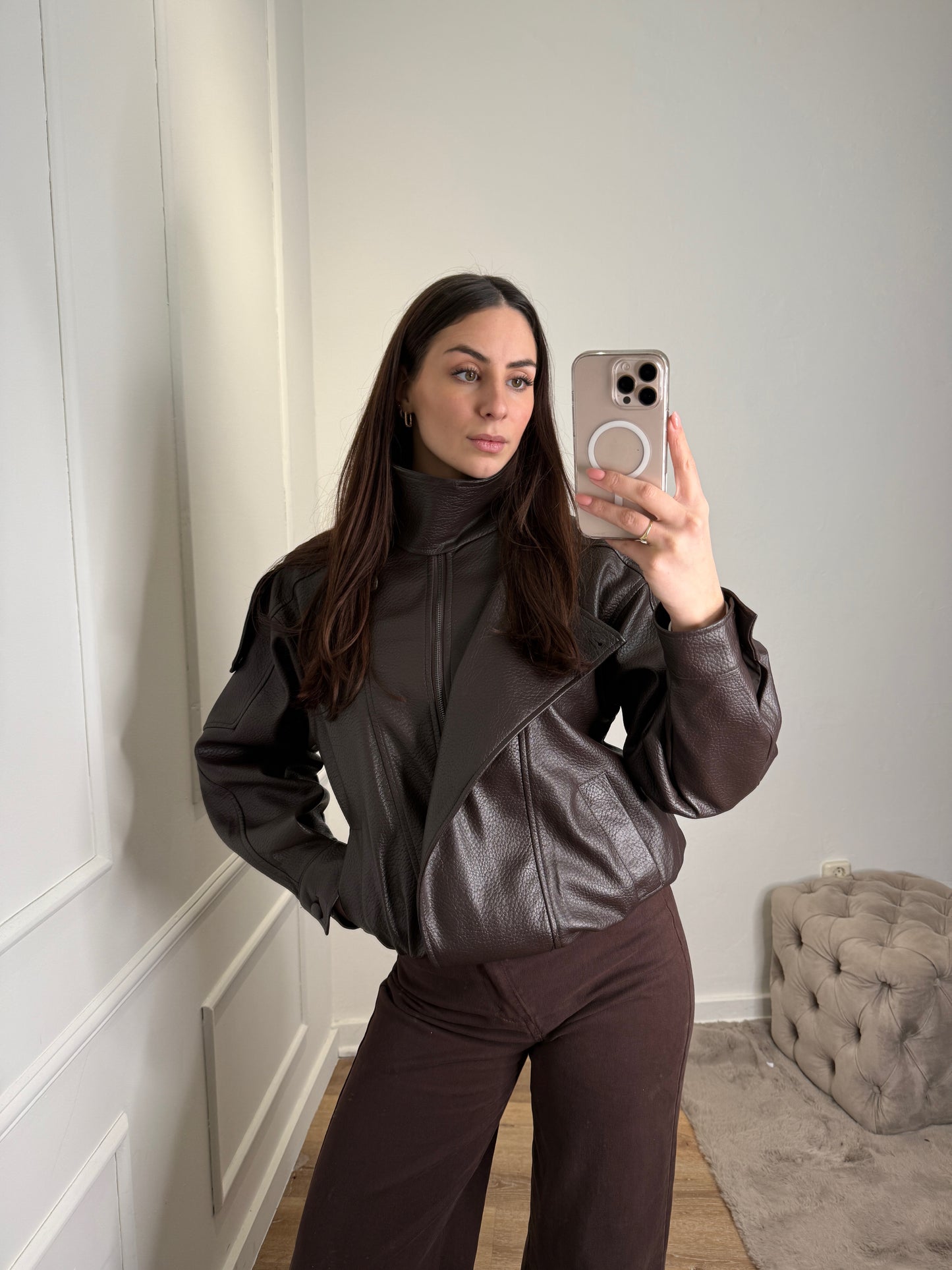 PU leren jas - bruin