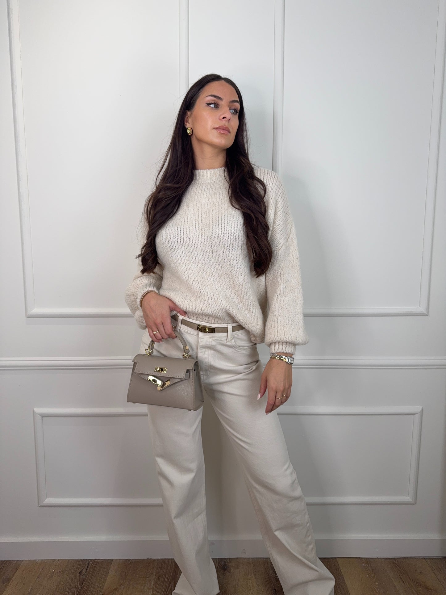 Gioya Gebreide Trui Creme