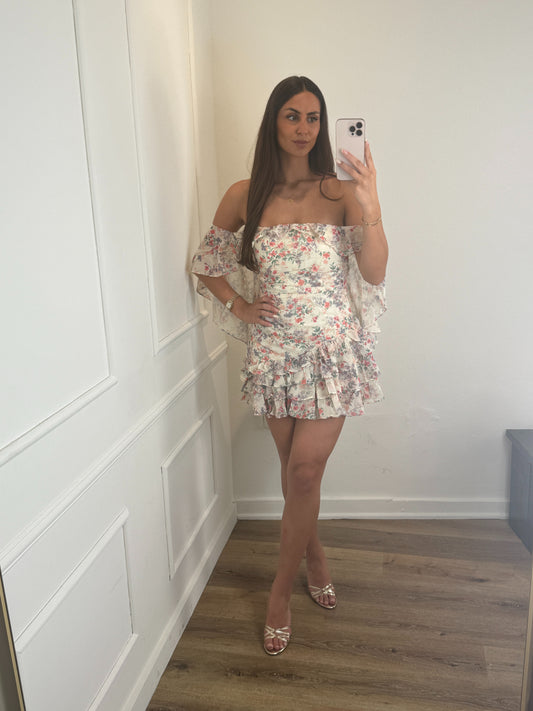 Florine Ruffle Jurk - Rose