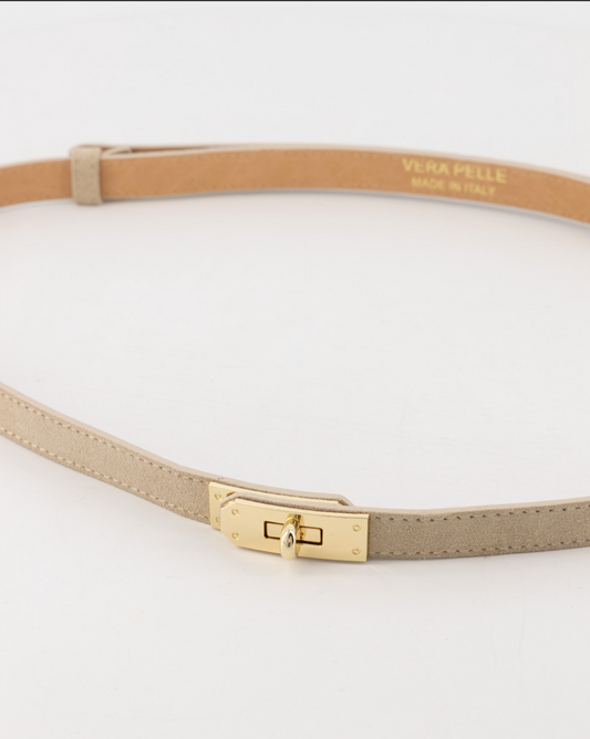 Verstelbare riem - zand suede