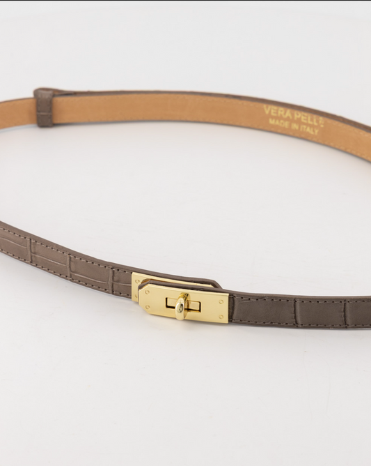 Adjustable Belt Taupe Croco