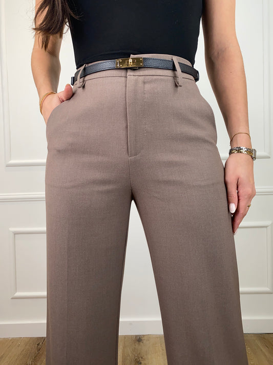 Zoe Pantalon Taupe Extra Lang
