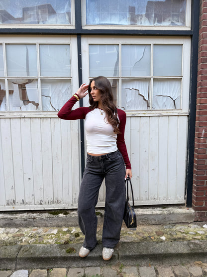 Loulou Shirt Wit-Rood