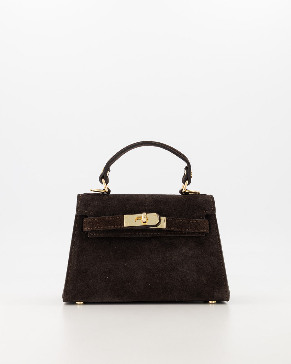 Grace Tas - suede donker bruin