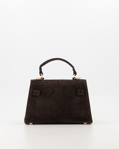 Grace Tas - suede donker bruin
