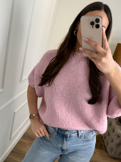 Gioya trui korte mouw - roze