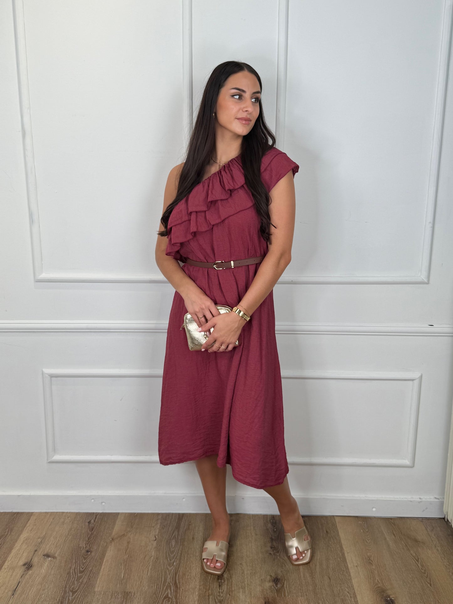 Devy One-shoulder Jurk Rood