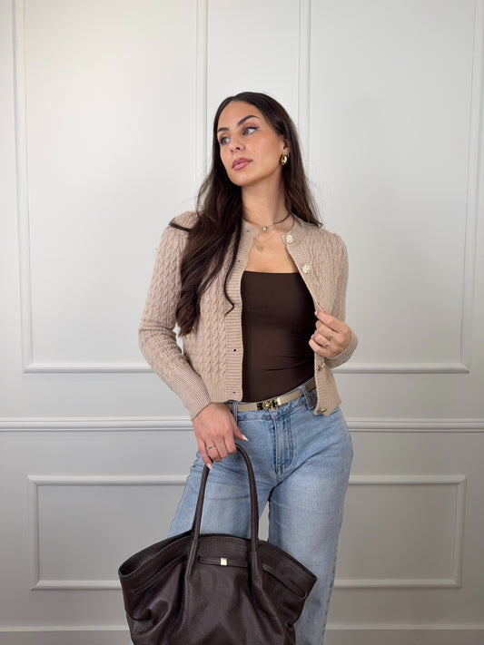 Mia vest taupe