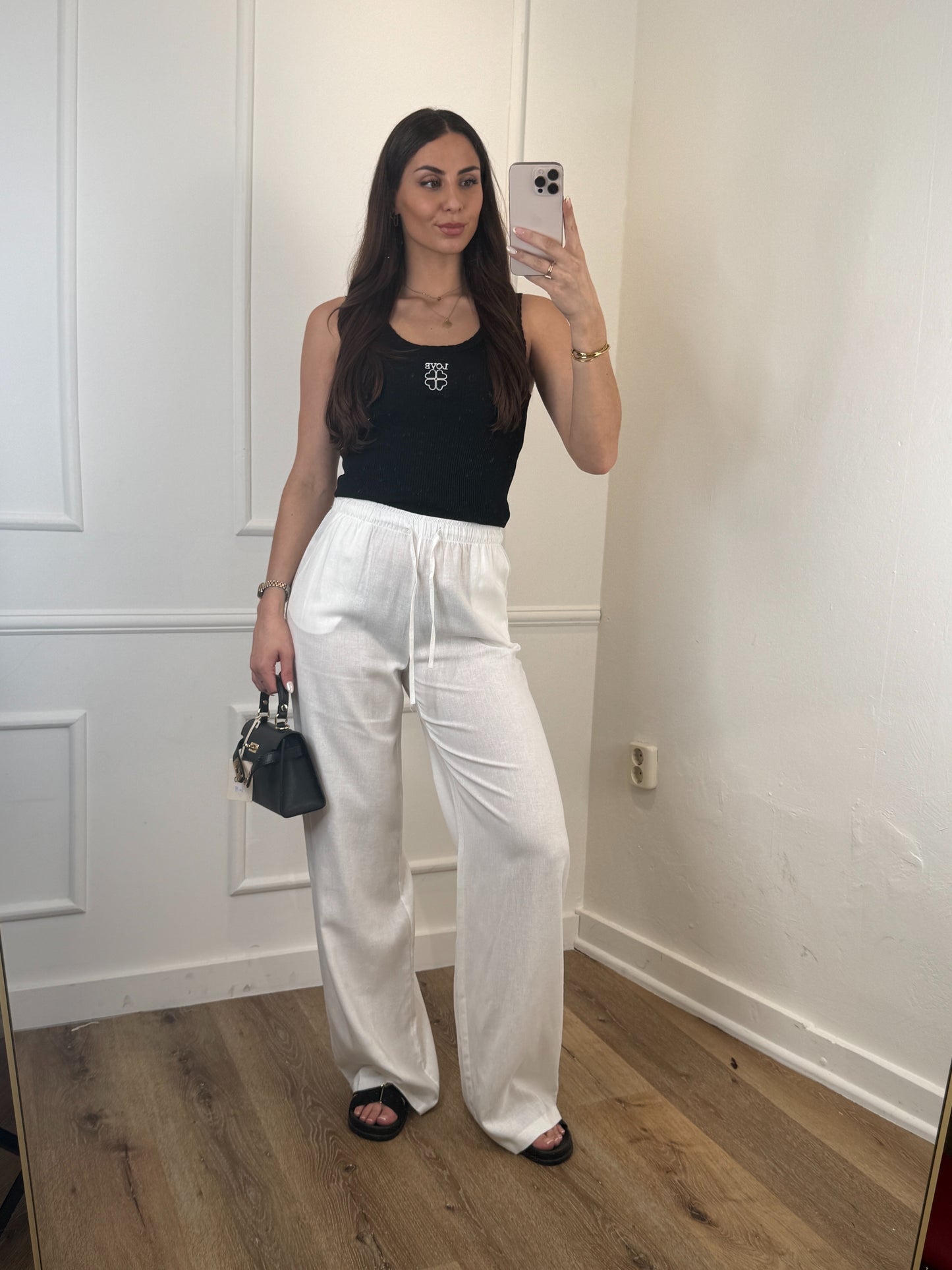 Linen mandy pantalon wit