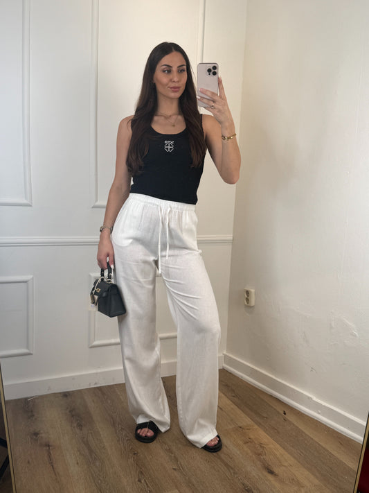Linen mandy pantalon wit