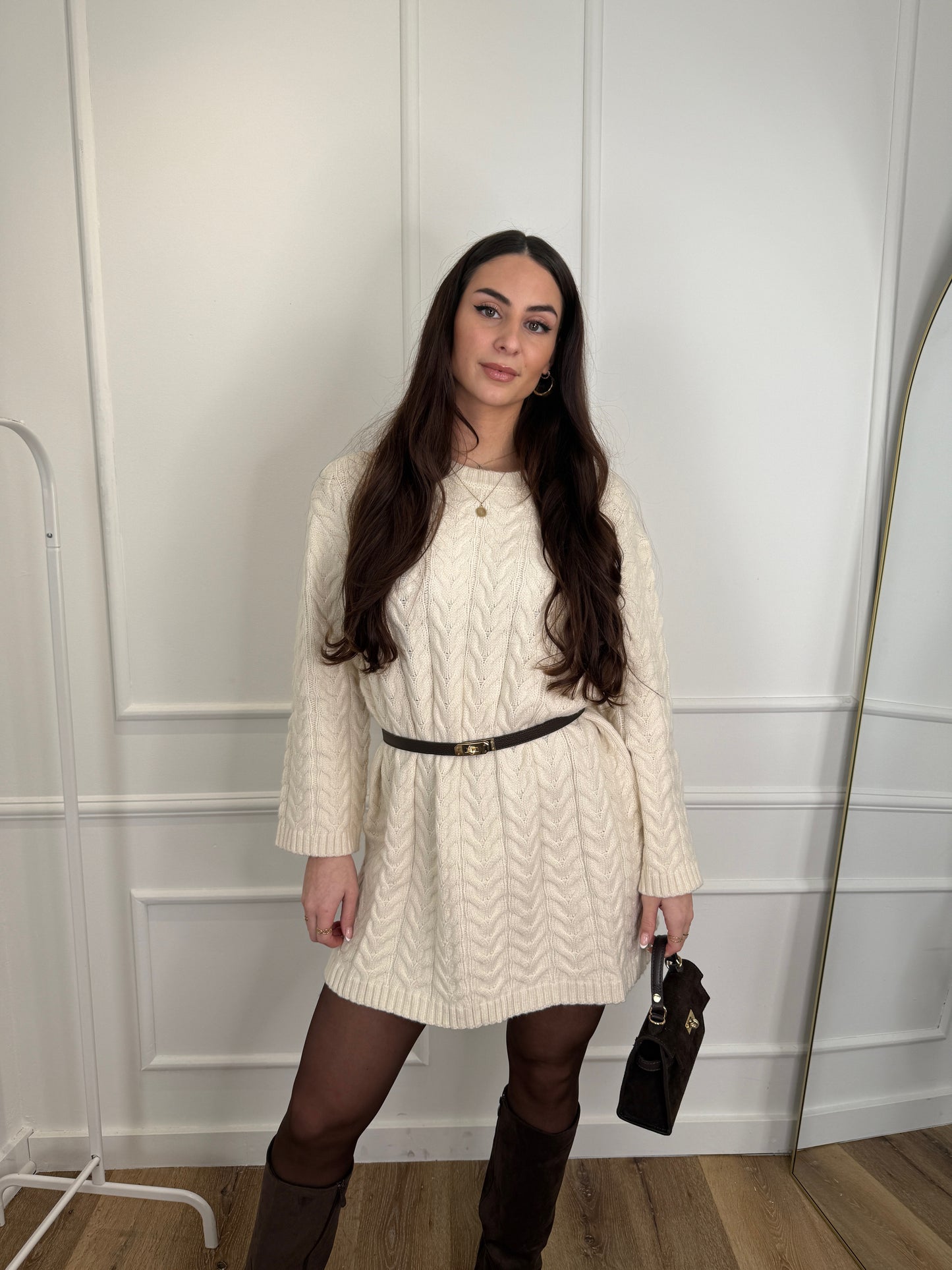 Gebreide jurk - beige