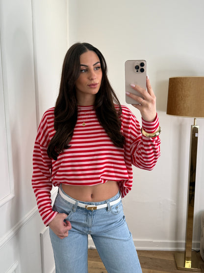 Micky long sleeve roze/rood