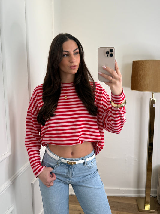 Micky long sleeve roze/rood