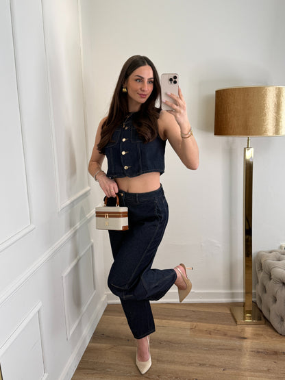 Amy dark denim barrel jeans