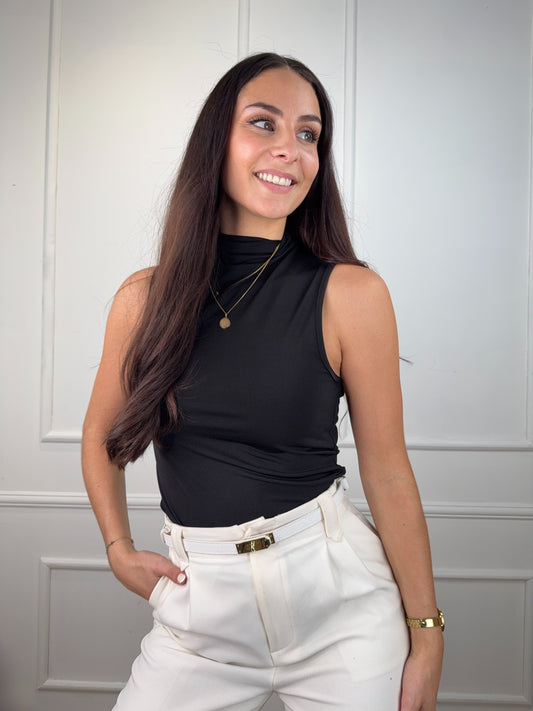 May Halter Top - Zwart