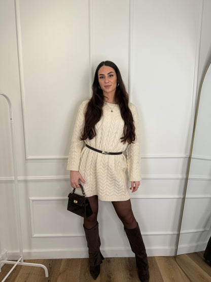 Gebreide jurk - beige