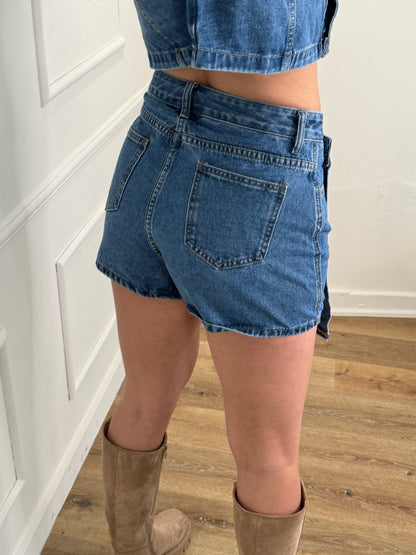 Amy denim short blauw