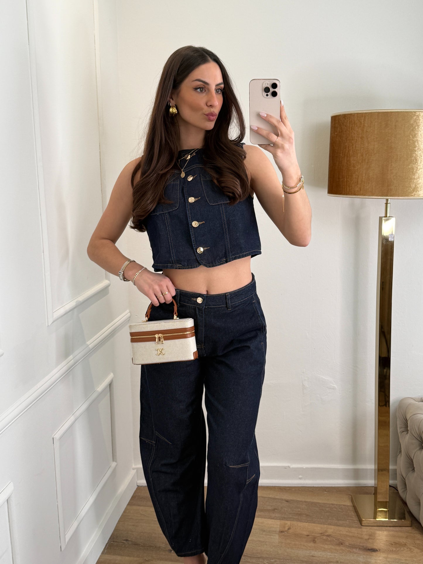 Amy dark denim barrel jeans