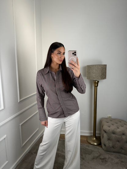 Stripe Waist Blouse Bruin