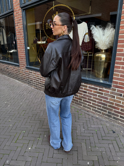 leather oversized jacket