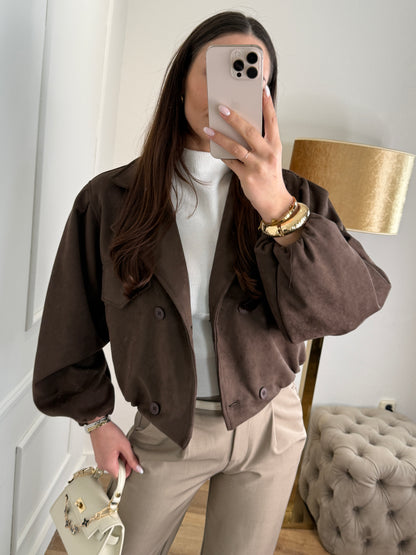 Lina jacket suede bruin