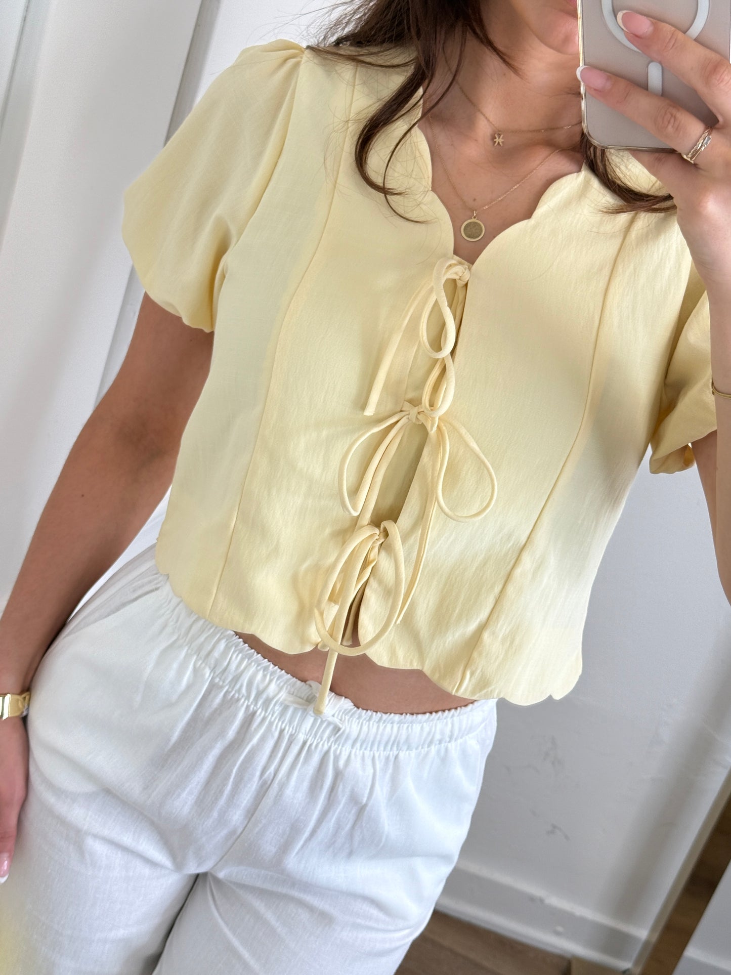 Bibi blouse butter yellow
