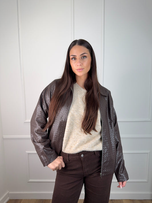 Evelyn Leather Jacket Bruin