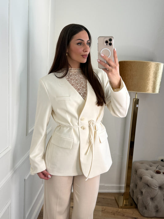 Juliette strik blazer creme