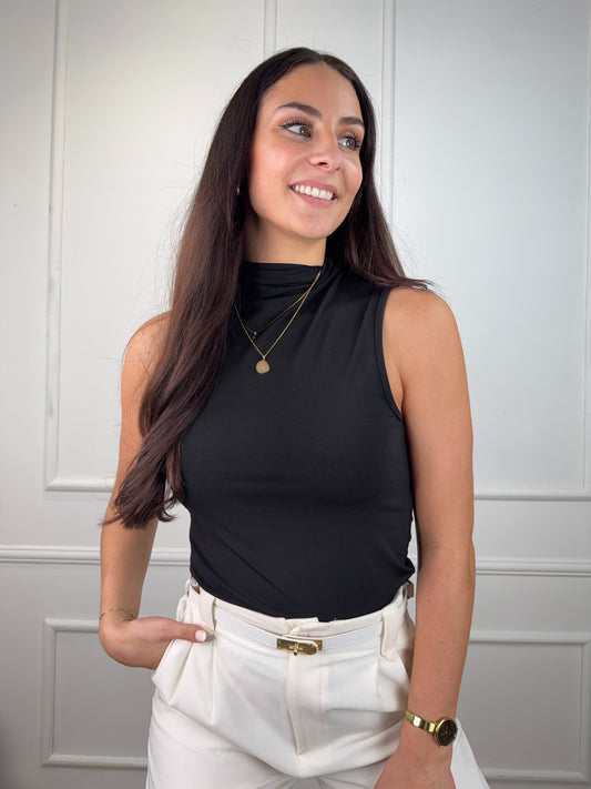 May Halter Top - Zwart