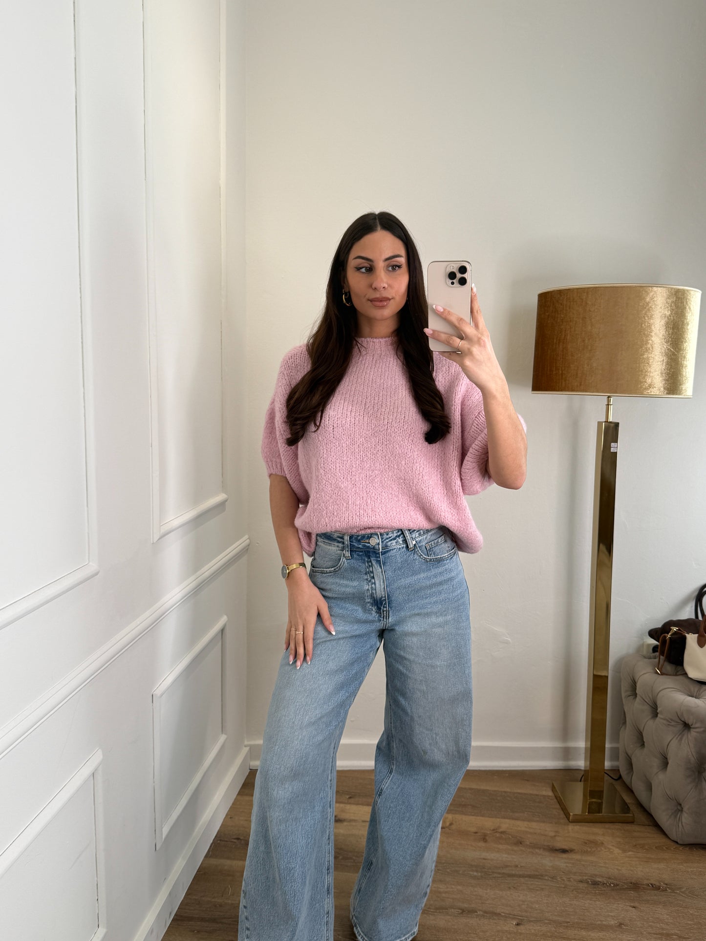 Gioya trui korte mouw - roze