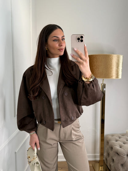 Lina jacket suede bruin
