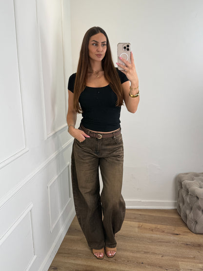 Beau Barrel jeans - washed bruin