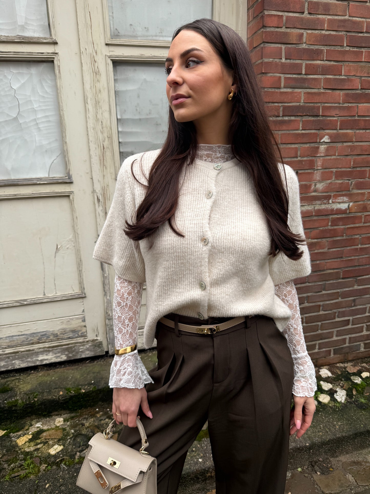 Brooklyn kanten top - wit