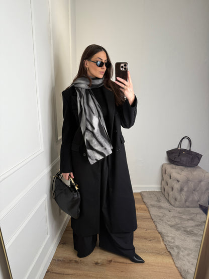 Lange mantel - zwart