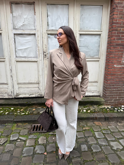 Lily strik blazer - taupe
