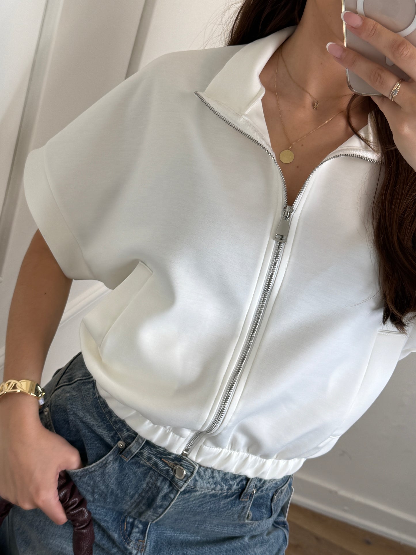 Amelia vest white