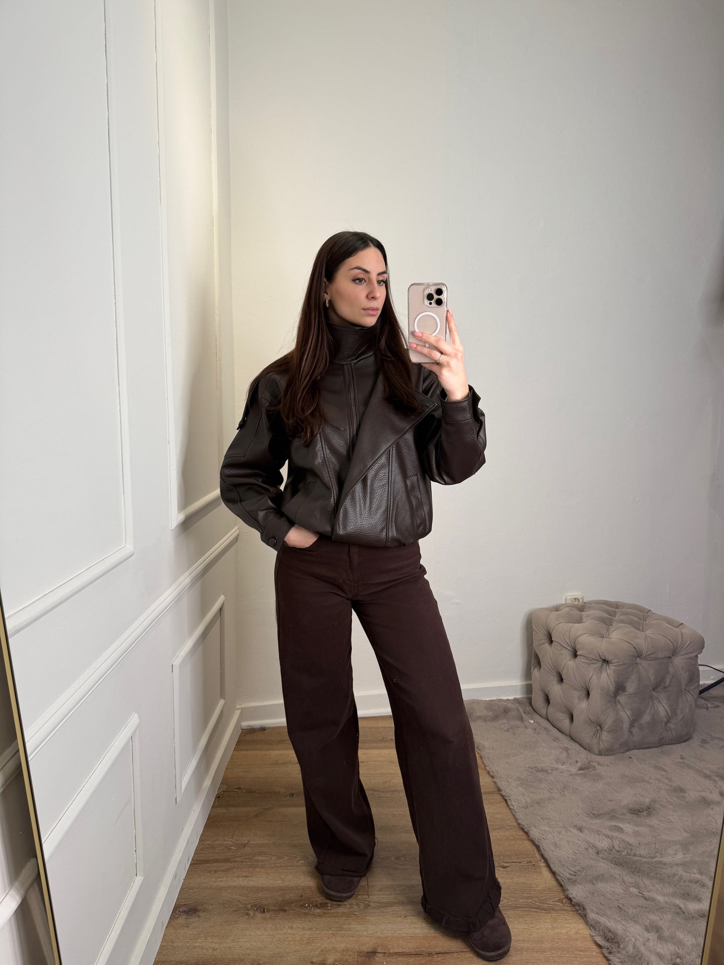 PU leren jas - bruin