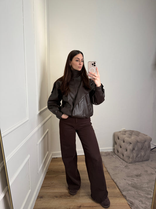 PU leren jas - bruin