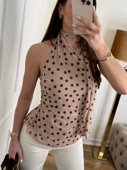 Fee dots top beige/bruin