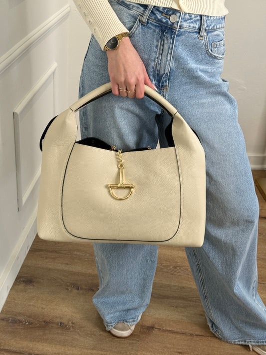 Glanice leren tas - beige