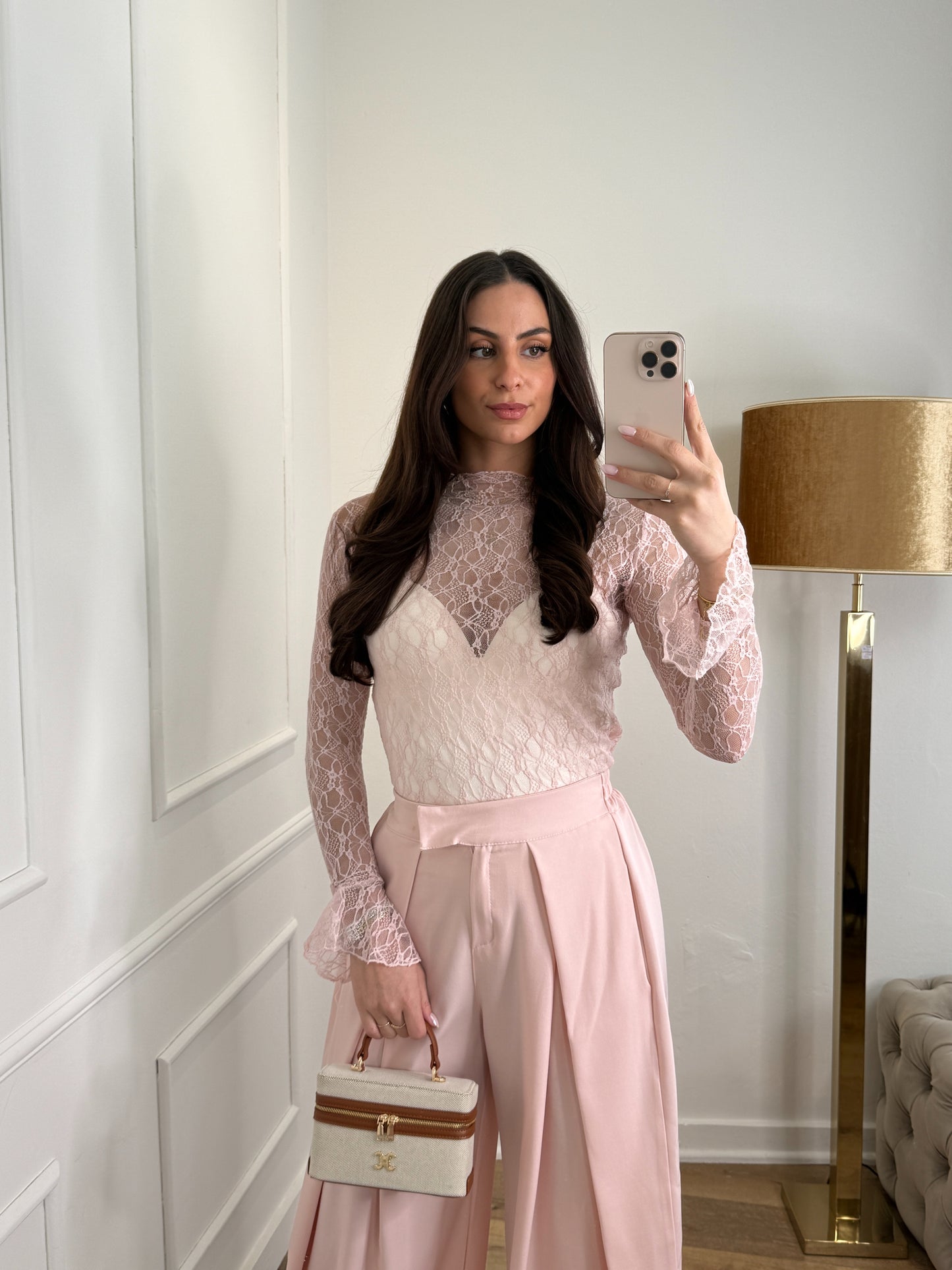 Brooklyn kanten top - roze